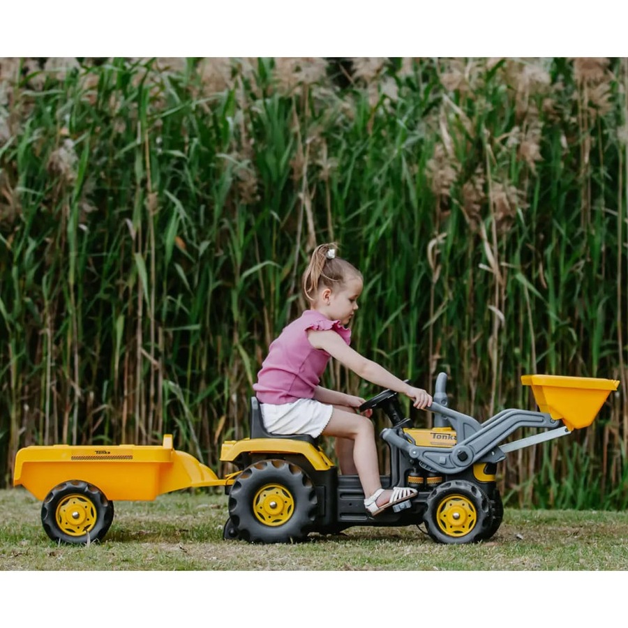 Tonka Kids Ride On Pedal Digger Excavator with Trailer