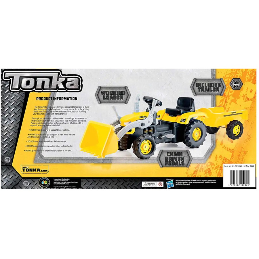 Tonka Kids Ride On Pedal Digger Excavator with Trailer