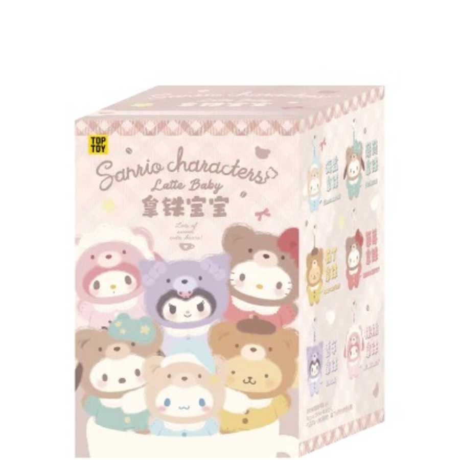 Top Toy Sanrio Characters Latte Baby Series Plush Keychain Blind Box