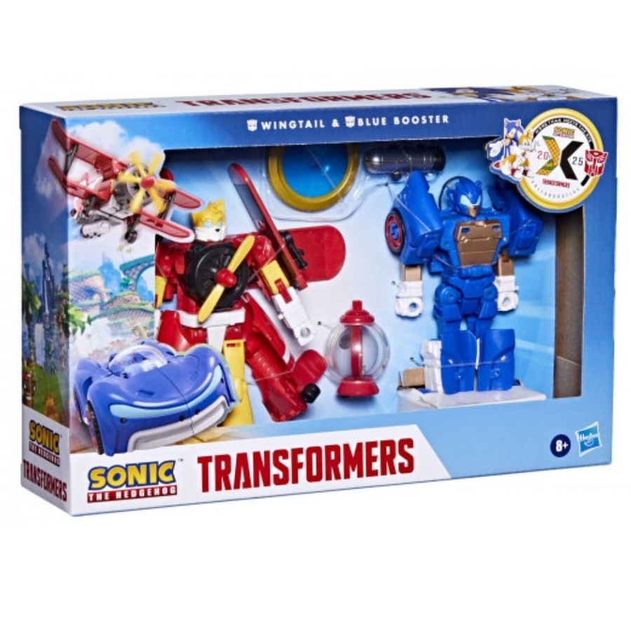 Transformers x Sonic the Hedgehog: Transformers Wingtail and Blue Booster Action Figures