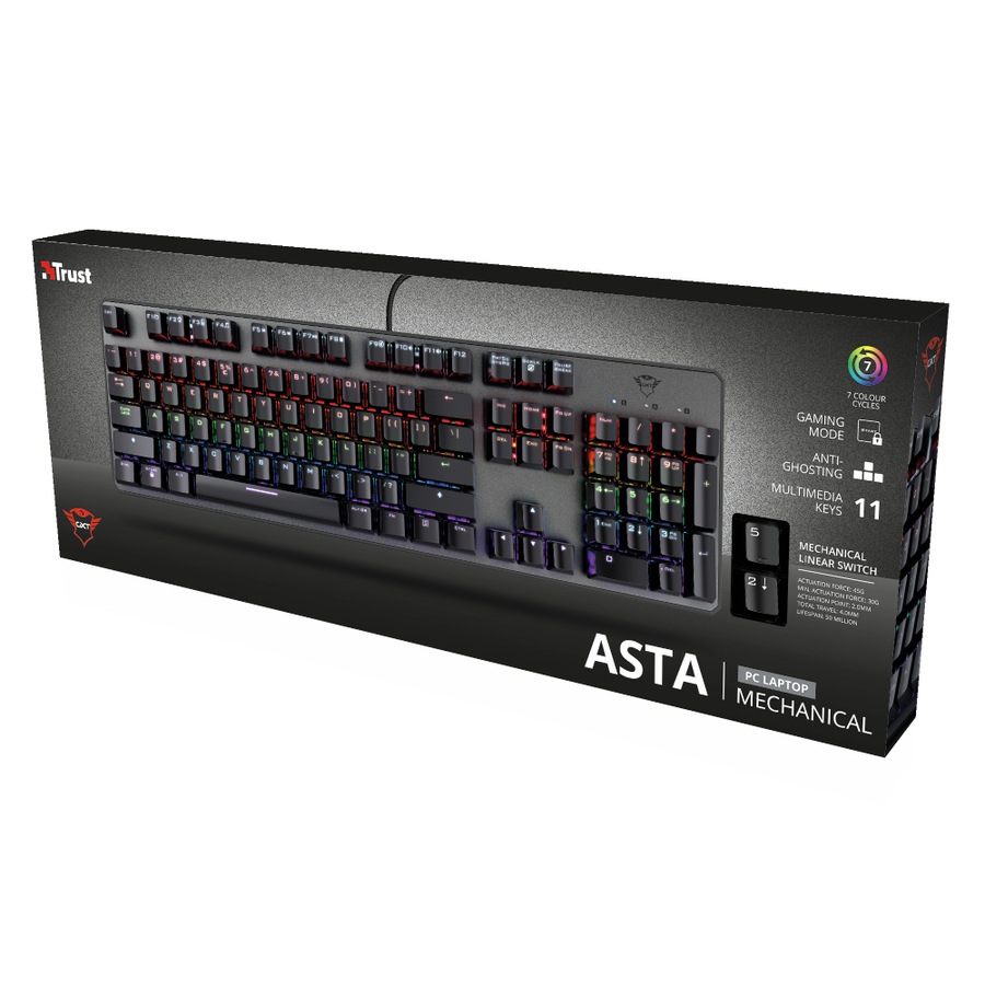 Trust GXT865 Asta Wired RGB Gaming Keyboard