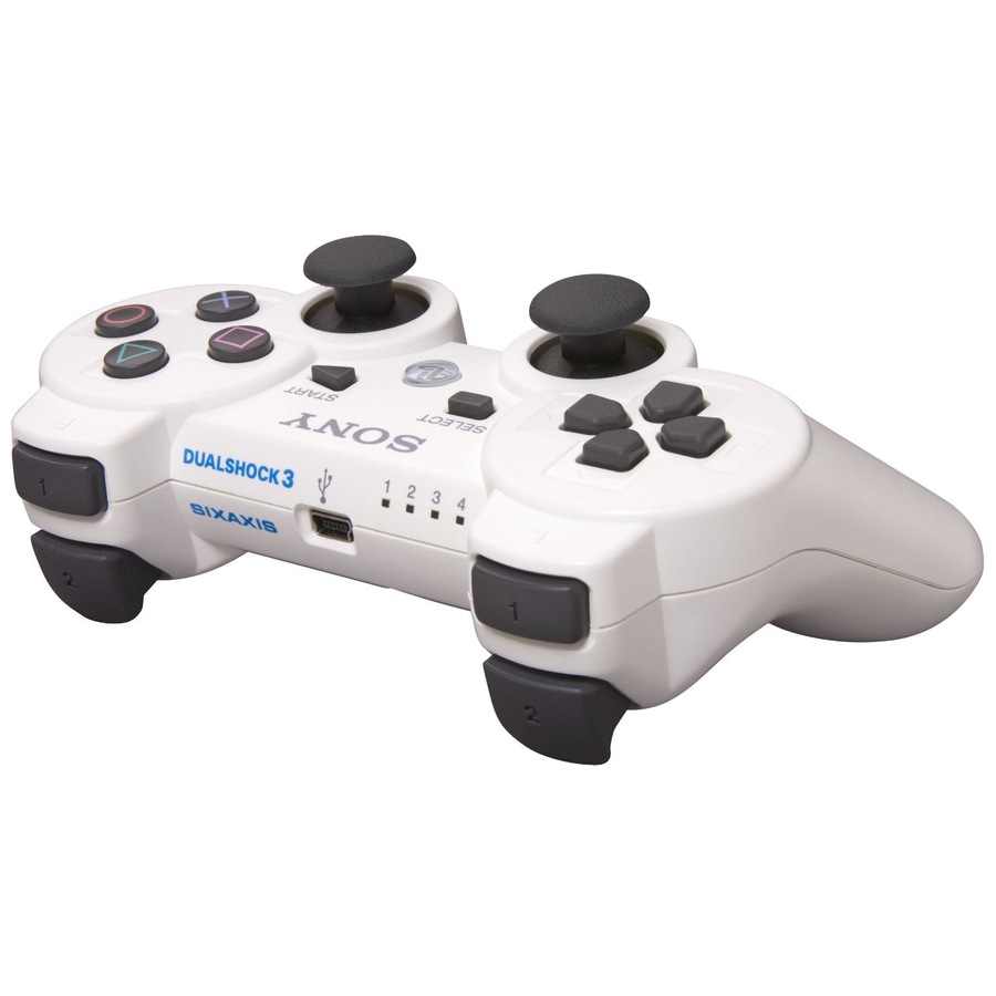 Unpackaged DualShock 3 PS3 Controller (White) + Play and Charge Cable