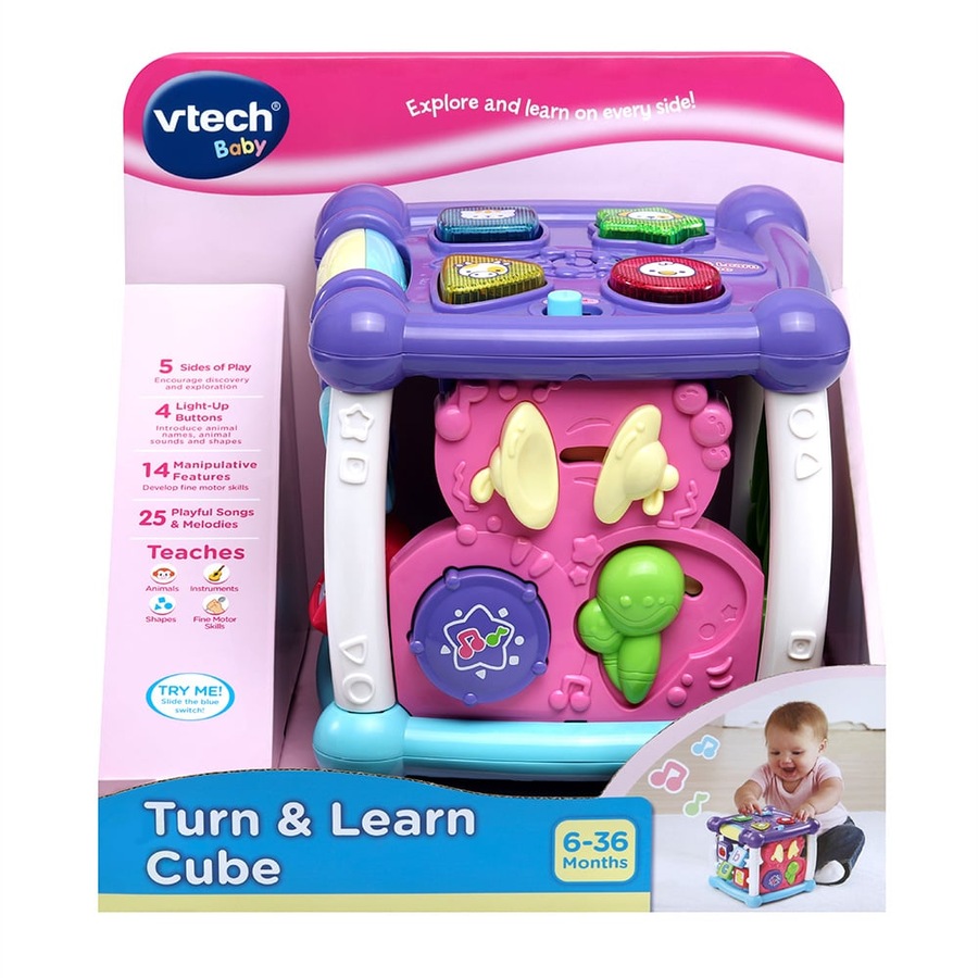 Buy VTech Baby Turn and Learn Pink Cube - Everyday Rewards Shop