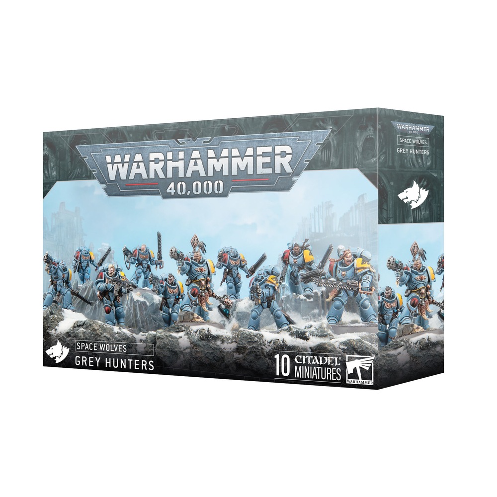 Warhammer 40,000 - Space Wolves Grey Hunters - Kit De 10 Miniatures En Plastique à Assembler Et Peindre