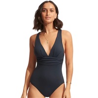 Seafolly Women's Cross Back One Piece - True Navy