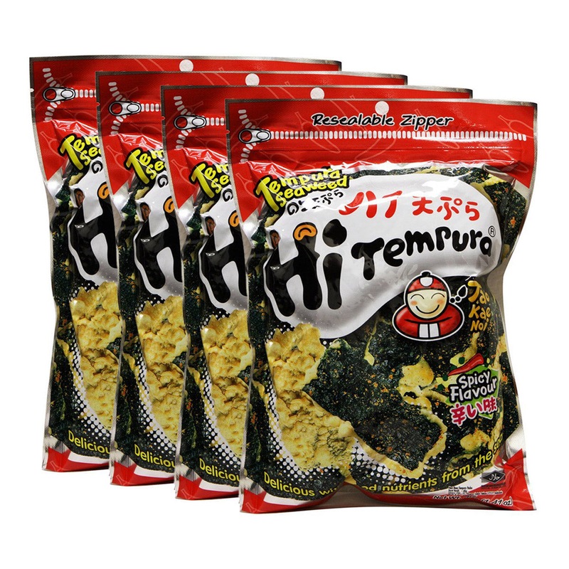 Buy Taokaenoi Tempura Snack Cracker Seaweed Spicy 40gX4Pack - MyDeal