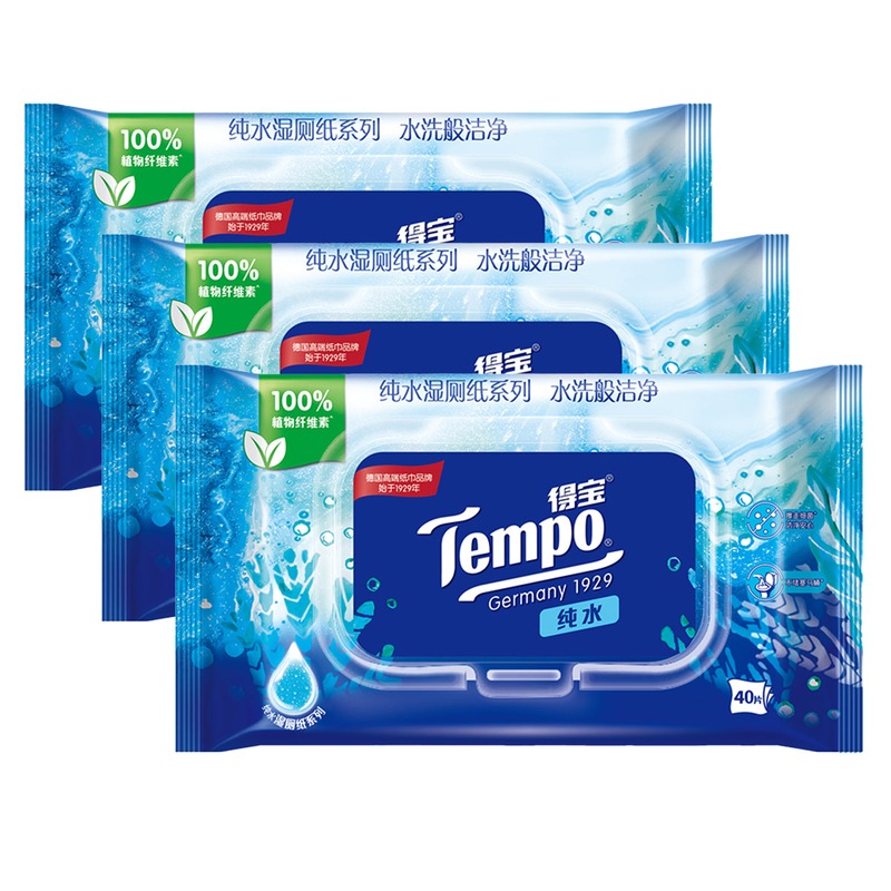 Buy Tempo Freshfeel Flushable Water Wet Toilet Paper Wet Wipes 40Sheets