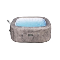 Bestway Lay-Z-Spa 1.80m x 1.80m x 71cm Rome MaxHold EnergySense UltraFit Smart AirJet 6 Brown Marble Square Inflatable Spa - 6001K