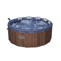Bestway Lay-Z-Spa 1.90m x 70cm Toronto ThermaCore UltraFit Smart AirJet 7 Brown Wood Round Inflatable Spa - 6001W
