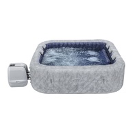 Bestway Lay-Z-Spa 2.30m x 2.30m x 71cm San Francisco MaxHold EnergySense Smart Luxe HydroJet Pro 7 Grey Marble Square Inflatable Spa - 6001Q