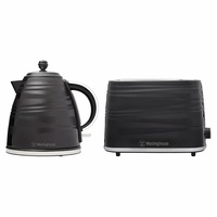 Westinghouse Kettle and 2 Slice Toaster Pack Black