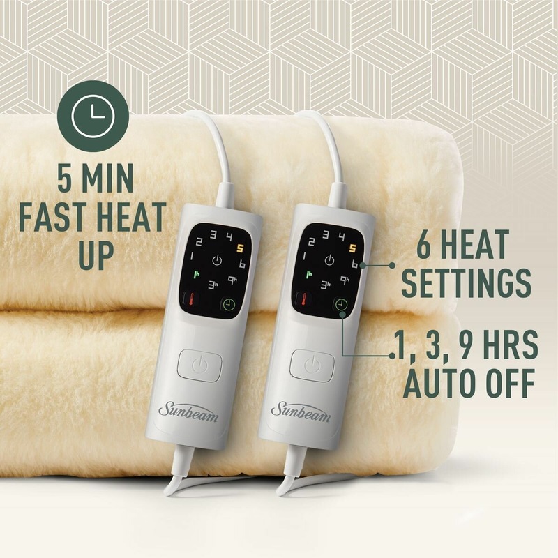 Buy Sunbeam Sleep Perfect Wool Fleece Antibacterial King Heated