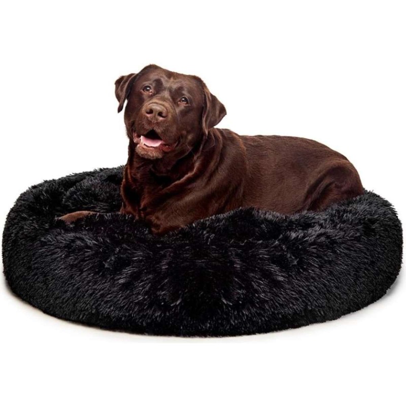 Buy Pet Parlour Australian Made Fur King Calming Dog Bed L 100CM Black