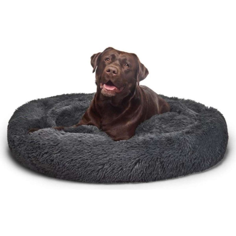 Buy Pet Parlour Australian Made Fur King Calming Dog Bed XL 115CM Grey