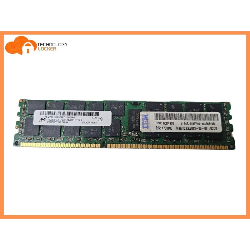 Barrette Mémoire RAM 16GB DDR3 PC3L-12800R Pour Serveurs IBM X3500 M4, X3650 M4 Et X3750 M4