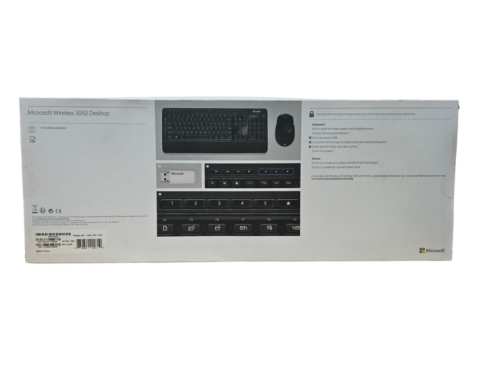 Buy Microsoft 3050 Desktop 1729 Wireless Keyboard and Mouse Brand New