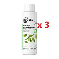 3 X The Humble Co. Natural Mouthwash Fresh Mint 500ml