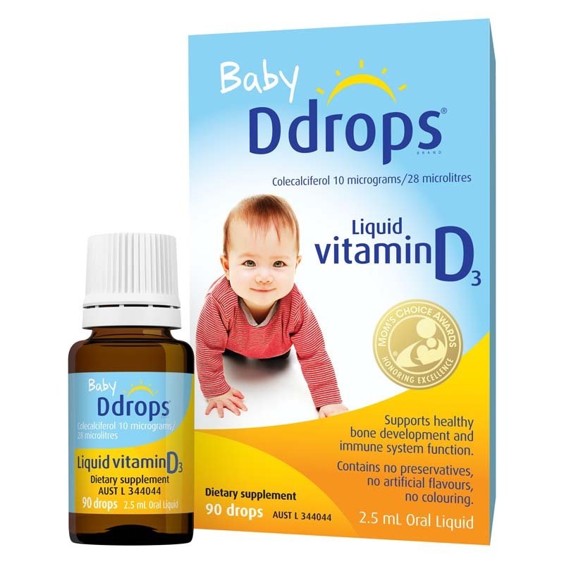 Buy Ddrops Baby Liquid Vitamin D3 10 micrograms 90 Drops 2.5mL - MyDeal