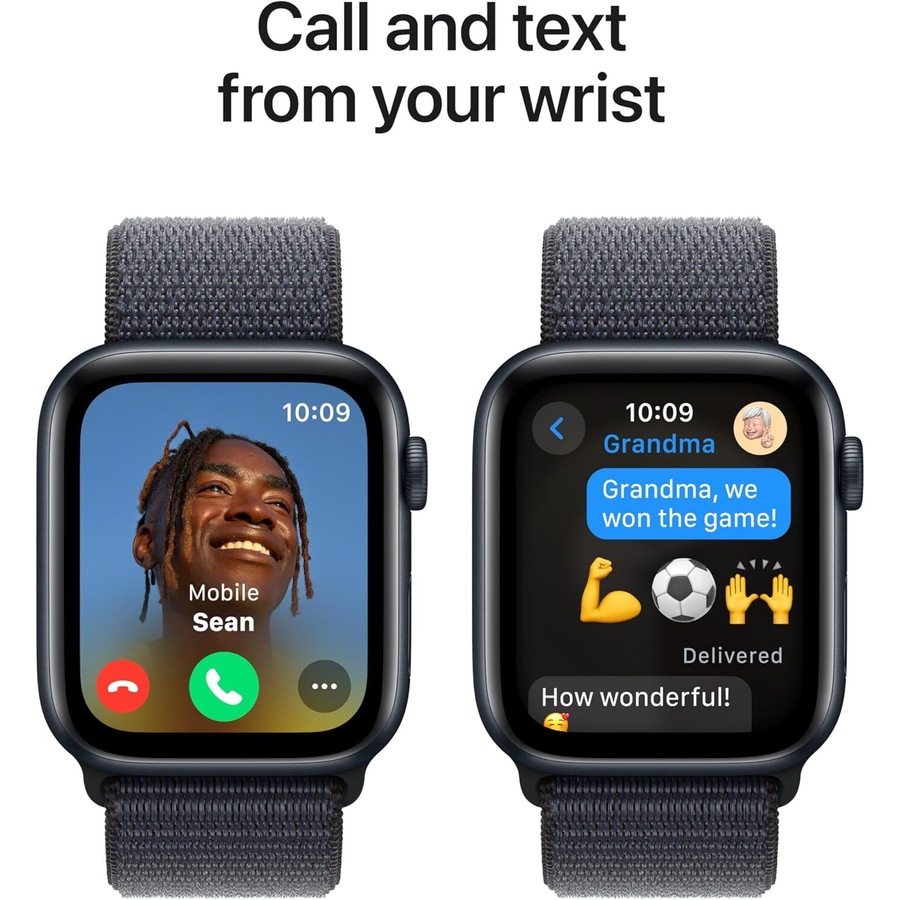 Apple Watch SE 2nd Generation (GPS) 44mm Aluminum Case with Ink Sport Loop - Midnight