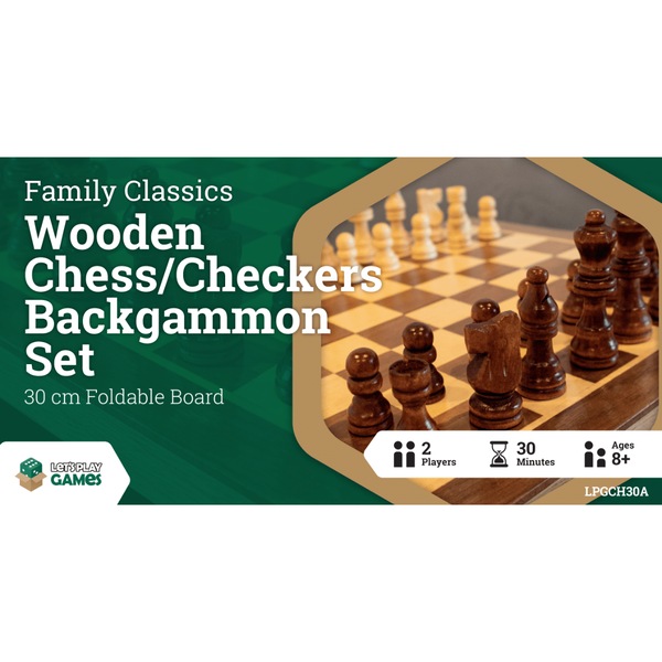 Buy LPG Wooden Folding Chess/Checkers/Backgammon Set 30cm - MyDeal ...
