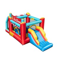 Babyjoy 5-in-1 Ice Cream Jumping Castle Inflatable Bounce House w/Slide Kids Blow Up Playhouse No Blower