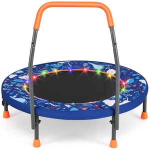 Babyjoy Foldable Trampoline Mini Trampoline w/Foam Handle & Carry Bag Indoor & Outdoor Trampoline Navy