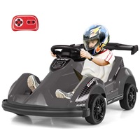 Babyjoy Kids Ride On Car 6V Battery Powered Electric Race Truck Toy Emote Control Go Kart w/Bumper & Music Black