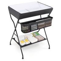 Babyjoy Portable Baby Change Table Folding Nursery Organizer w/Storage Shelf Diaper Changing Station Grey