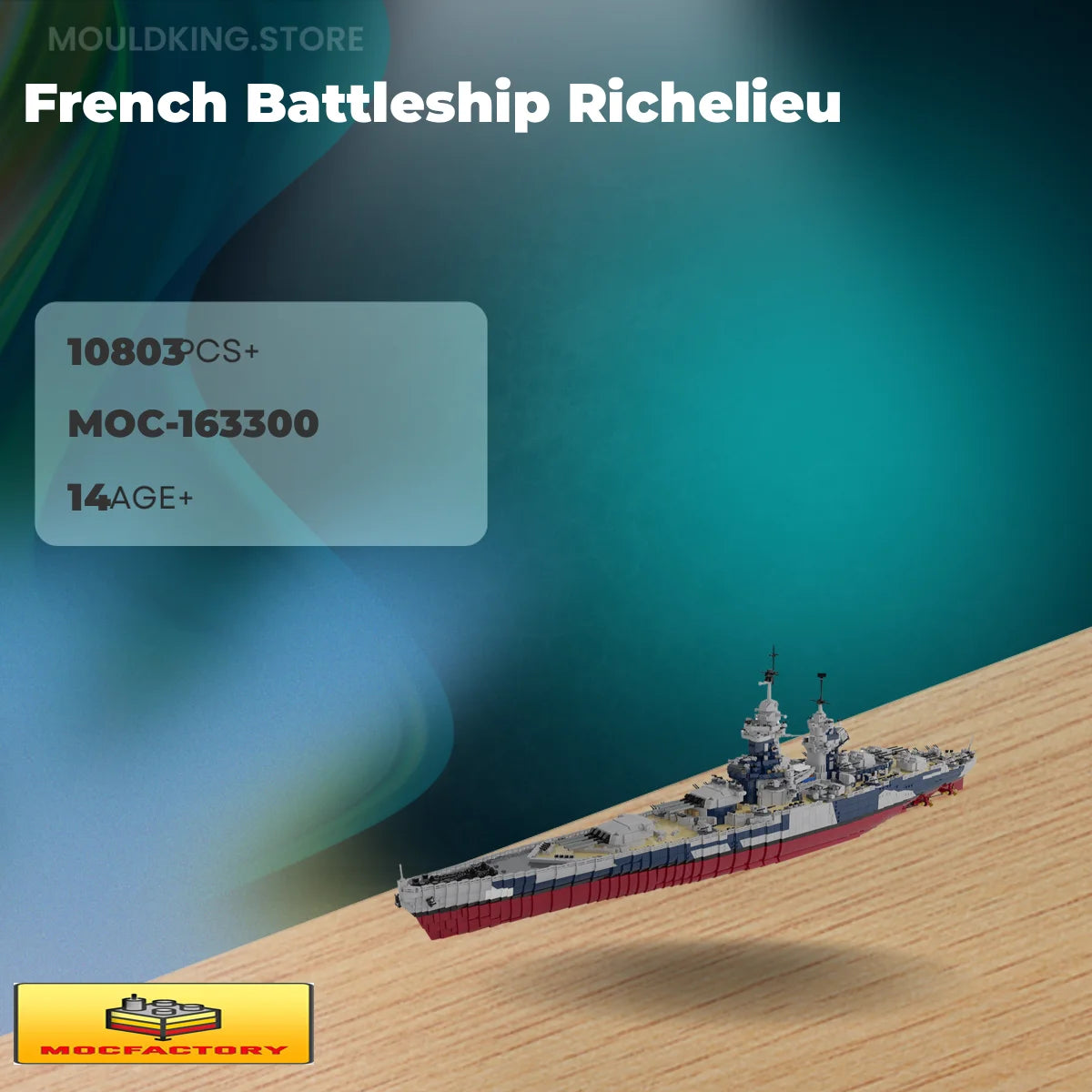 Set MOC-163300 French Battleship Richelieu – 1:200 – 10803 Pièces – Neuf