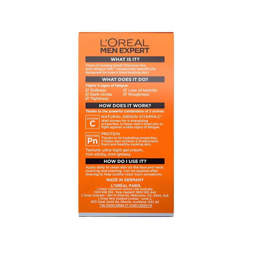 2 x L'oreal Men Expert Hydra Energetic 24 Hour Moisturiser 50ml