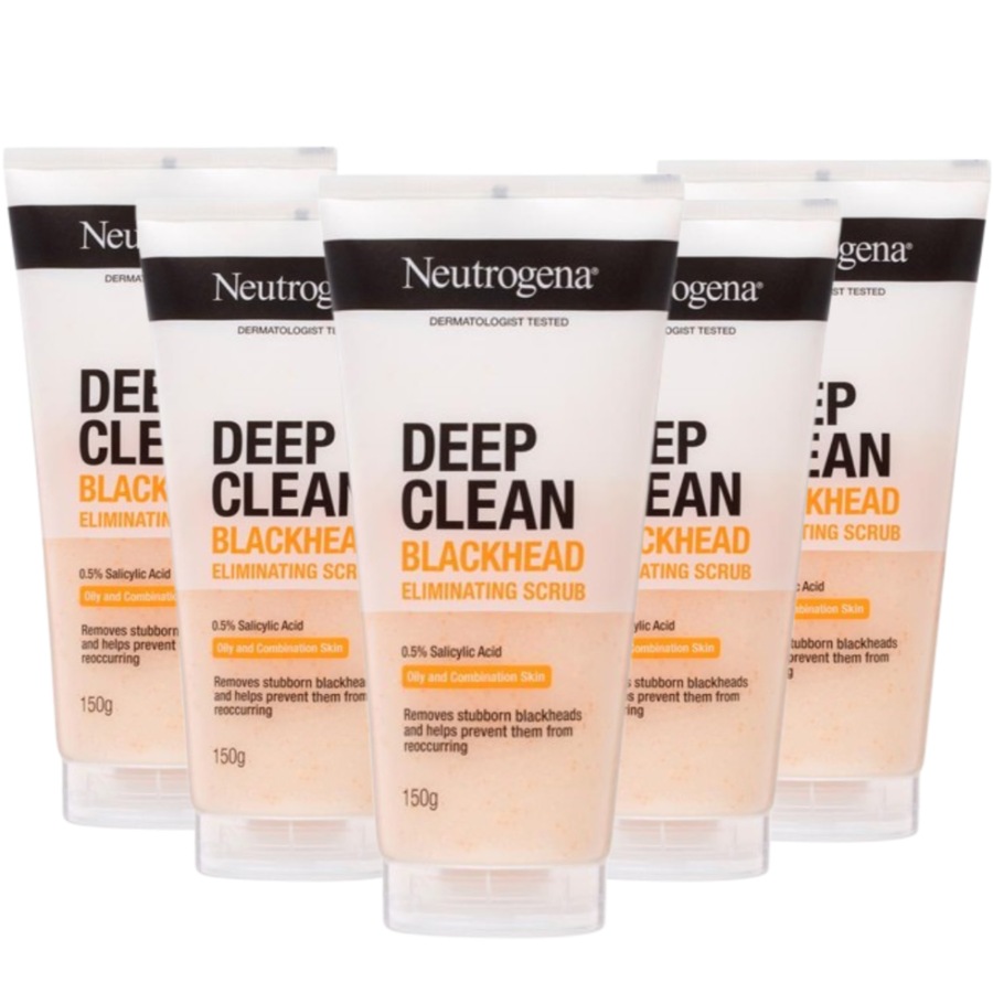 5 x Neutrogena Deep Clean Blackhead Eliminating Scrub 150g