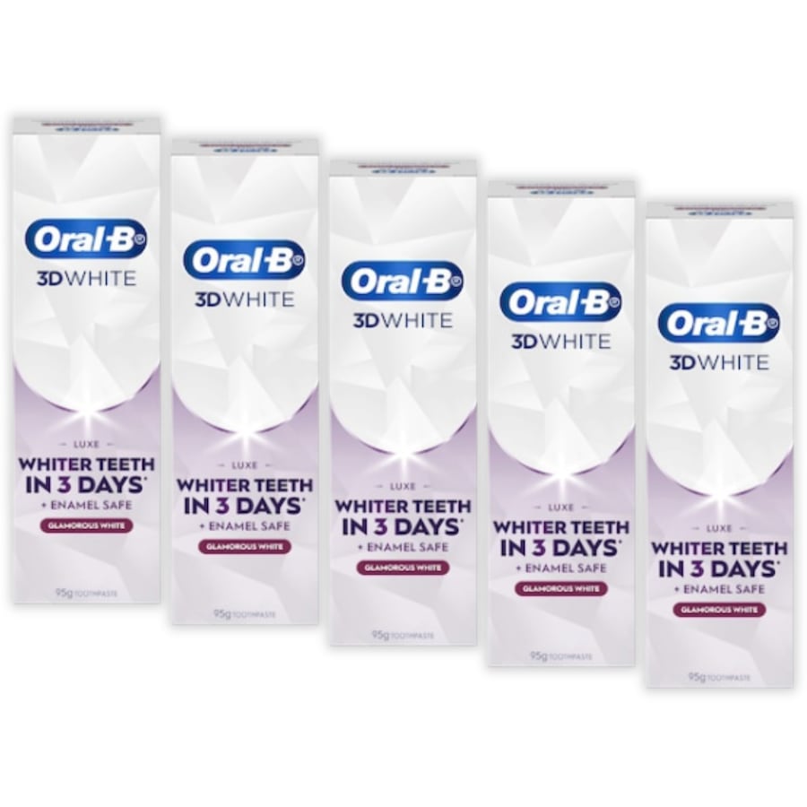 5 x Oral-B 3D White Luxe Glamorous White Whitening Toothpaste 95g