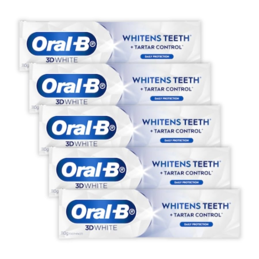 5 x Oral-B 3D White Enamel Strong Whitening Toothpaste 110g