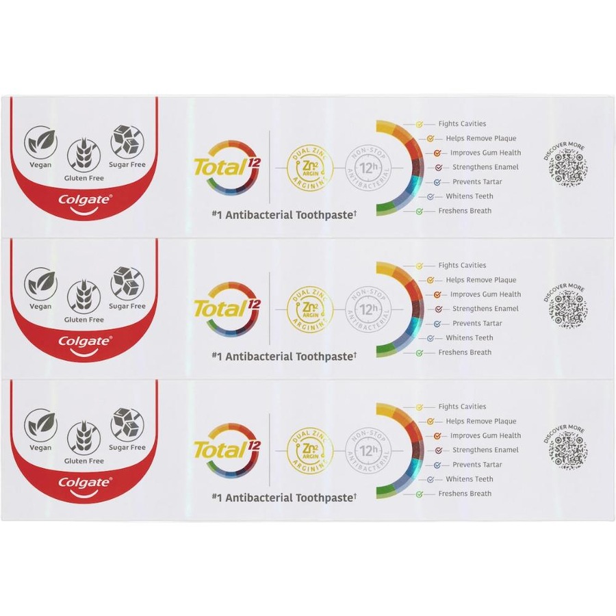 Buy Colgate Antibacterial Toothpaste Total Advanced Clean Value 200g X ...