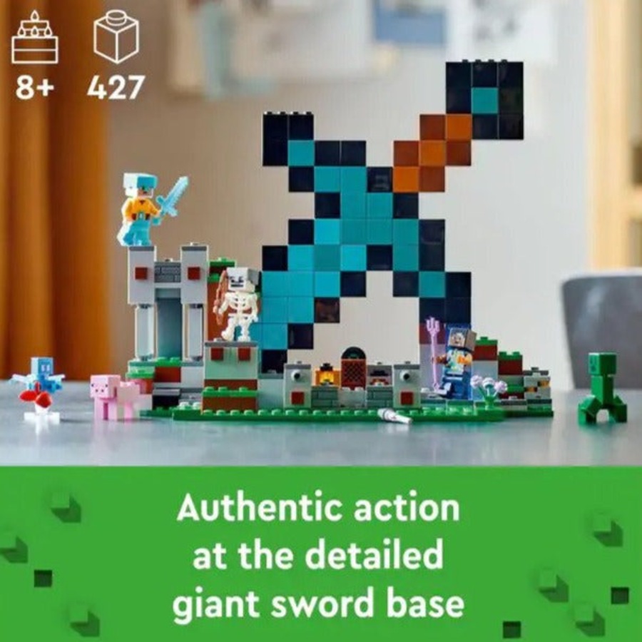 Lego Minecraft The Sword Outpost 21244 Building Toy Set With A Skeleton, Creeper And More For Kids Aged 8+