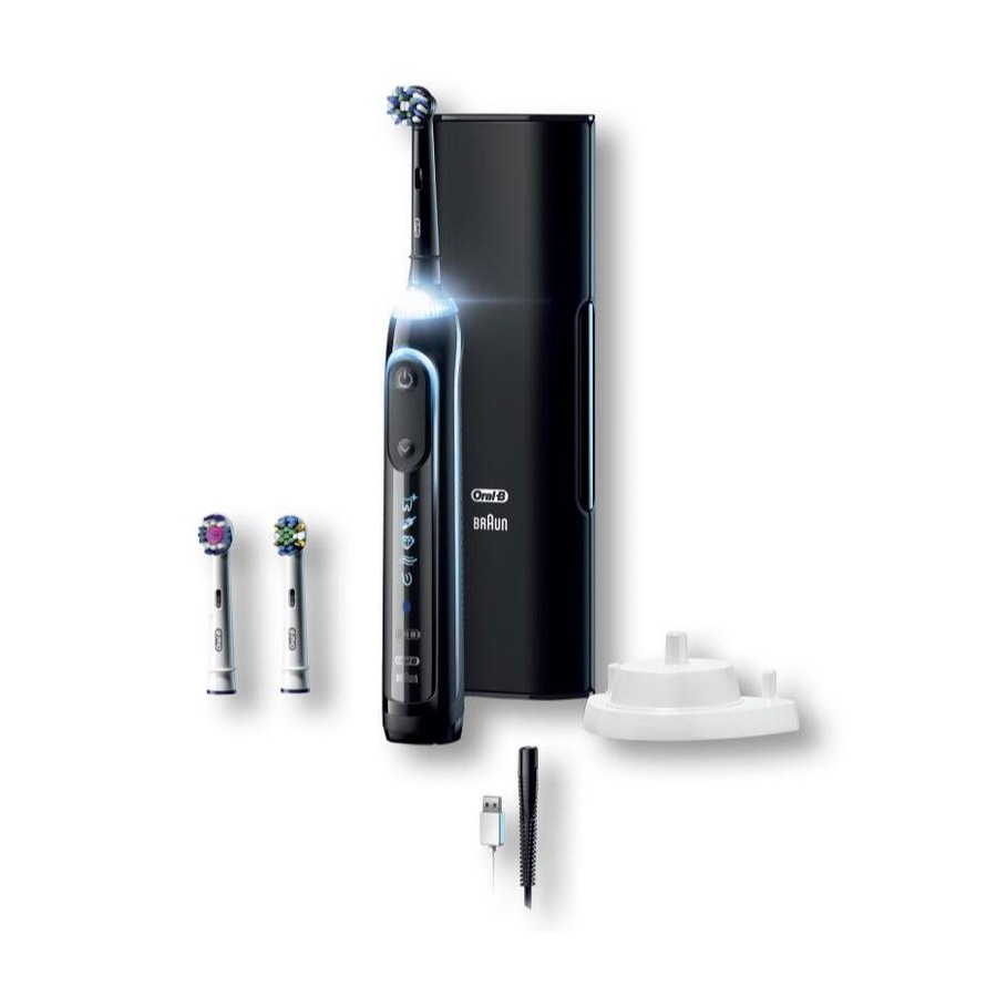 Oral-B Genius 9000 Electric Toothbrush with 3 Replacement Heads & Smart Travel Case, Black