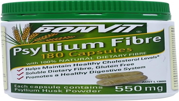 Buy Bonvit 550mg Psyllium Fibre 180 Capsules Natural Digestive Health ...