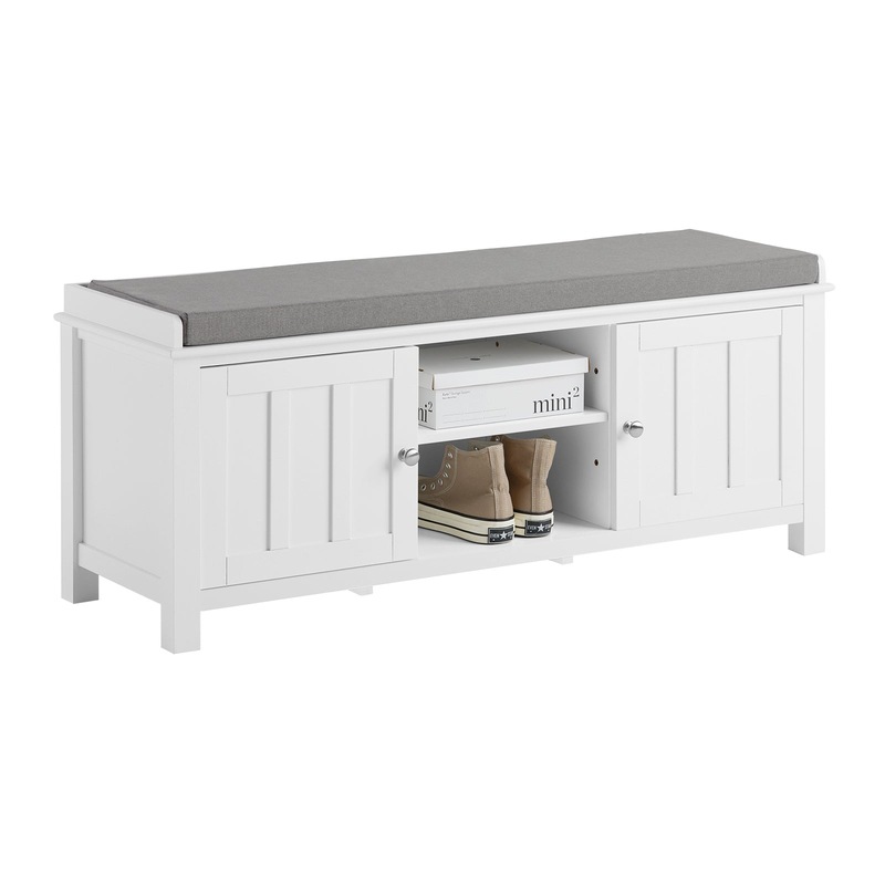 Buy SoBuy FSR35W,White Storage Bench,Shoe Shoe Bench with 2