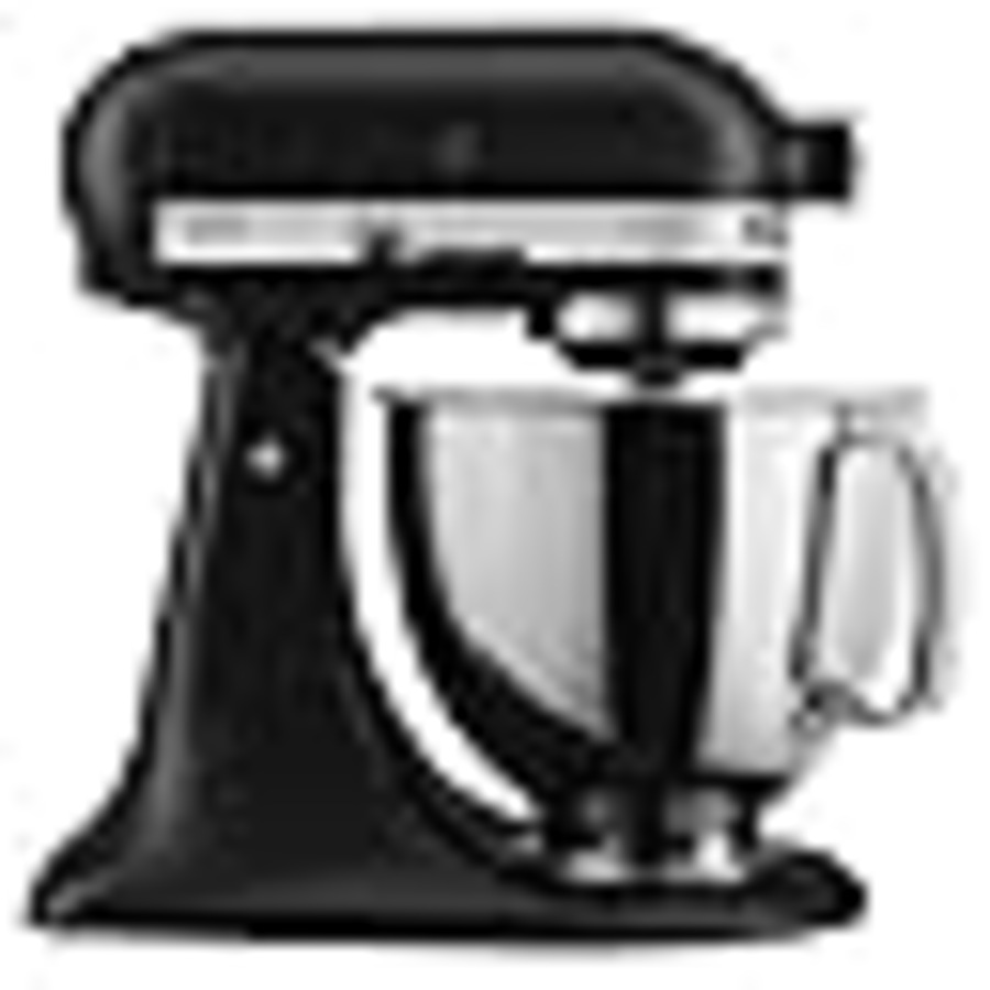 KitchenAid KSM150 Matte Black 300W 10 Speed 4.7L Stainless Steel Bowl Tilt-Head Stand Mixer, Whisk, Flat Beater, Dough Hook