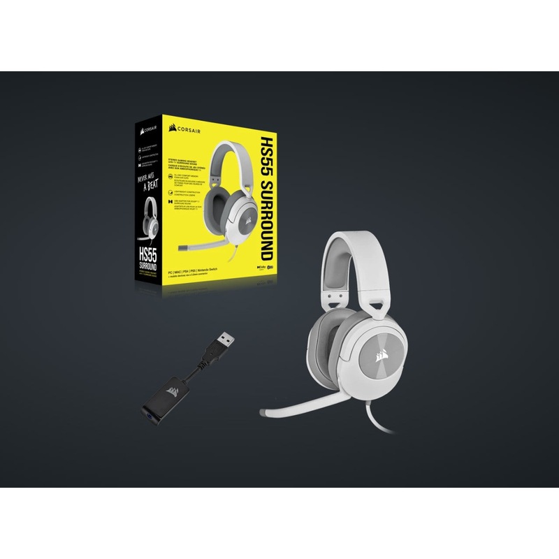 Buy Corsair Hs55 White 7.1 Surround Gaming Headset, Ps5, Switch. Icue 