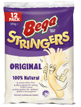 Buy Bega Original Stringers Cheese Snack 240g - MyDeal Australia