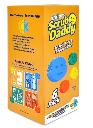 Buy Scrub Daddy Colors 6 Pack – Multi-Surface Cleaning Sponges ...