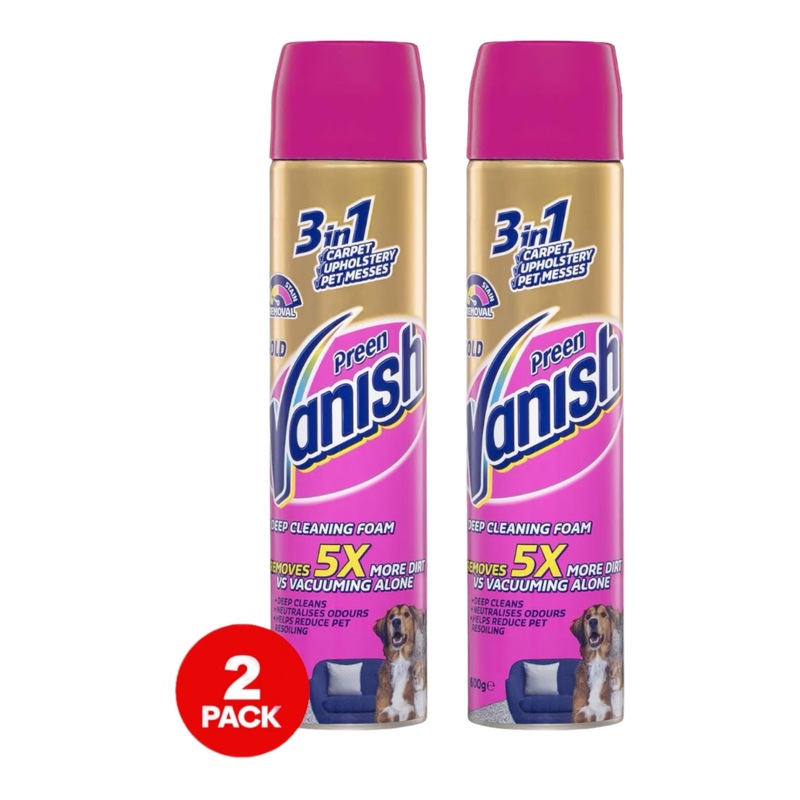 Buy 2 Pack Vanish Preen Gold 3in1 Carpet Deep Cleaning Foam 600g MyDeal