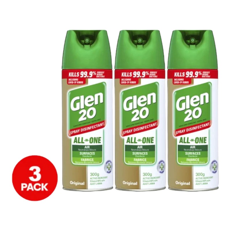 Buy 3 x Glen 20 AllInOne Disinfectant Spray Original 300g MyDeal