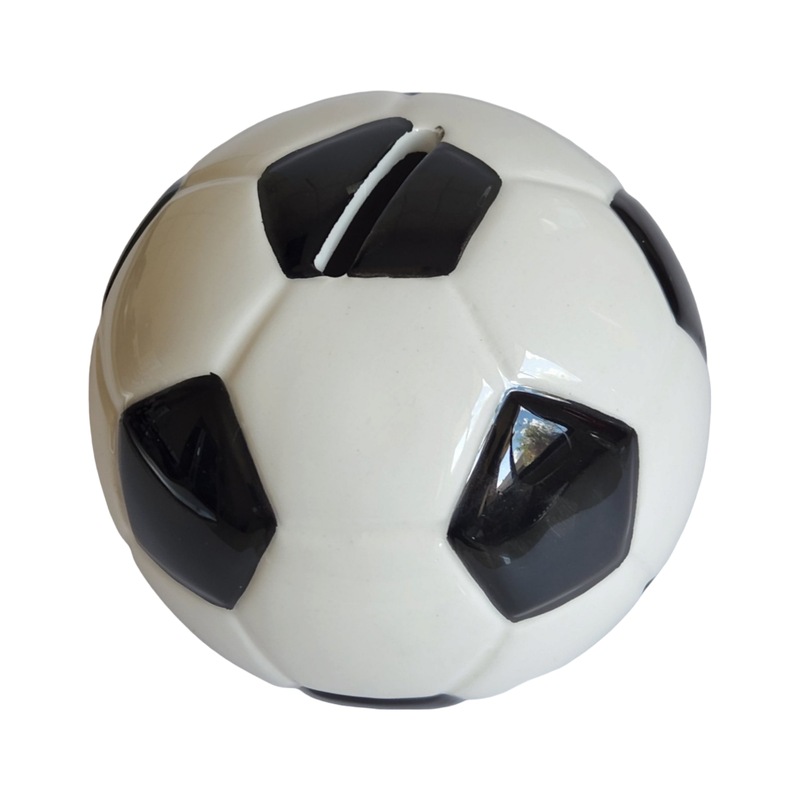 Buy Black and White Ceramic Soccer Ball Money Box - MyDeal