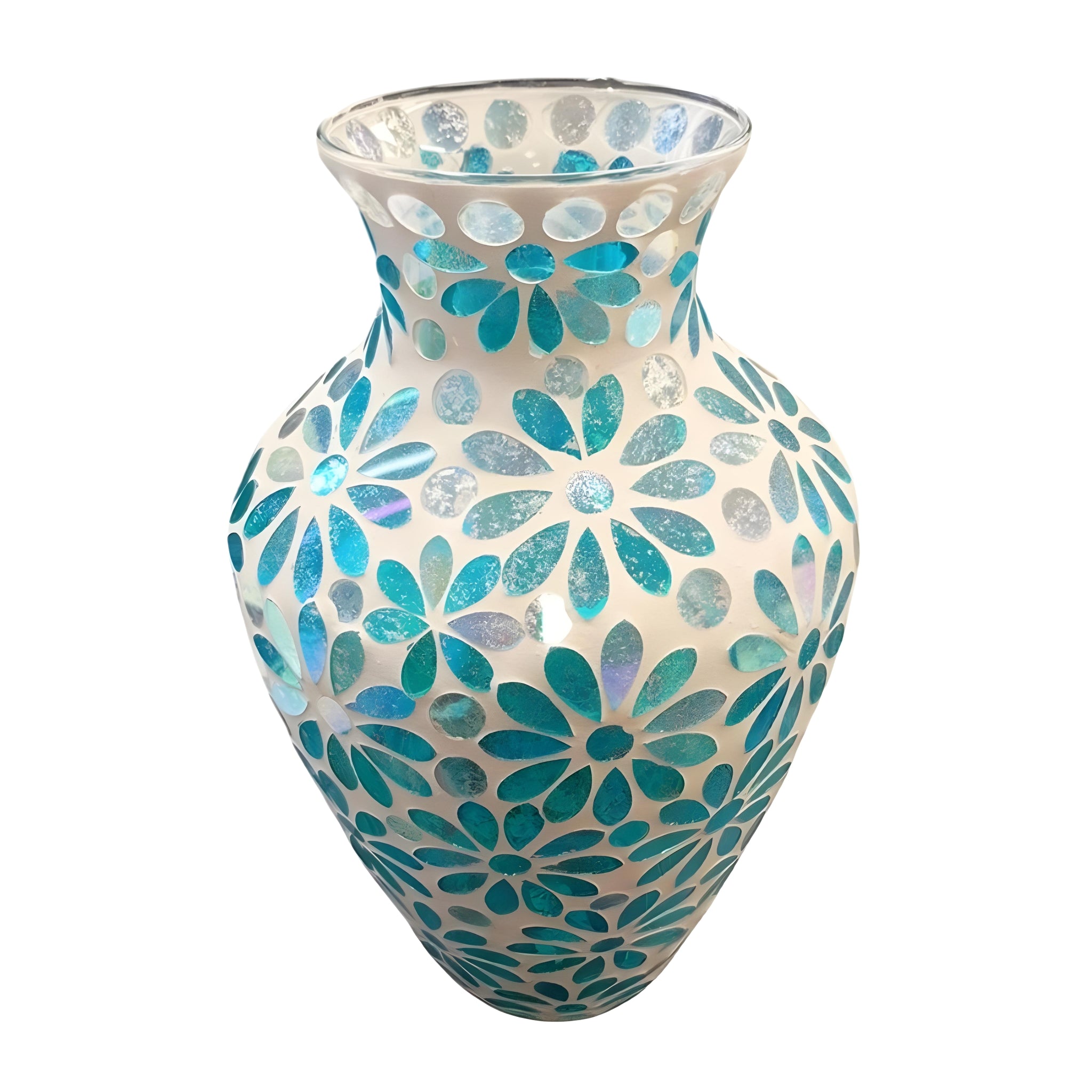 Buy Blue Mosaic Glass Decorative Vase - MyDeal Australia