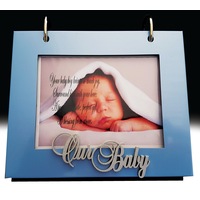 Blue Our Baby Boy Flip Photo Album in Gift Box
