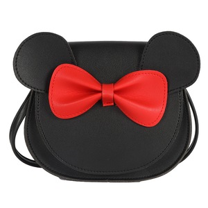 GGP Adorable Bow Bear Crossbody Bag For Kids Black Small Shoulder Bag 13*13*5Cm