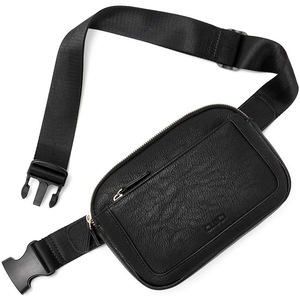 GGP Black Adjustable Waterproof Pu Leather Waist Bag Stylish Crossbody Belt Bag For Men & Women