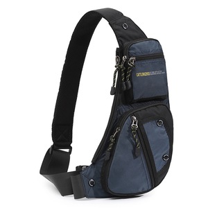 GGP Black And Blue Men'S Vintage Chest Bag Multi Functional Waterproof Crossbody Sling Bag For Outdoor Sports